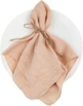 Cotton Napkins Bulk Set of 10, 15"x15" Rustic Graceful Durable Cloth Dinner Napkins, Decorations Available for Family Events Parties Wedding Decoration (Apricot Yellow)