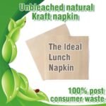 Recycled Post Consumer Napkins, Compostable Unbleached Eco Lunch Napkins, 50 PCS Disposable Dinner Napkin