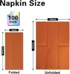 100 Pack Terracotta Paper Napkins, Disposable Linen-Feel Guest Towels Cloth-Like Hand Towels, Soft, Absorbent, Paper Hand Napkins for Kitchen, Bathroom, Parties, Weddings, Dinners - 12" x 17"