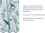 Bird Paper Napkins (Linen Feel) 40ct Teal Light Blue and White Hummingbird Disposable Summer Paper Hand Towels for Bathroom Guest Napkins for Bathroom Vintage Birds Baby Shower napkin