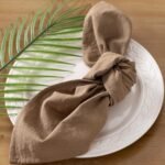Cloth Napkins Nude Summer Washable Reusable Bulk Linen Cotton Napkins Set of 6 17"x17" for Wedding Party Bridal Baby Shower Birthday Dining Table Decorations