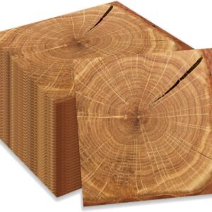 40Pcs Wood Grain Dessert Napkins Party Supplies Natural Solid Wood Grain Lunch Dinner Tableware Disposable Paper Napkin Wedding Birthday Baby Shower Party Table Decorations