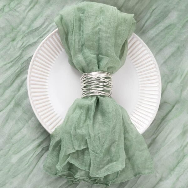12 Pack Sage Green Cheesecloth Napkins Washable Summer Sage Cloth Napkins Set of 12 Cotton Gauze Table Napkins Bulk 21x21 Inches for Wedding Bridal Baby Shower Dinner Party Decor