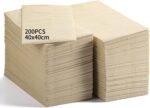 200PCS Bamboo Napkins Disposable, 2-Ply Beige Paper Guest Hand Towels, Paper Towels for Bathroom, Party, Restaurant, Bar, Dinner, Christmas