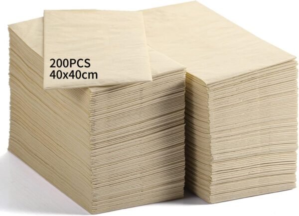 200PCS Bamboo Napkins Disposable, 2-Ply Beige Paper Guest Hand Towels, Paper Towels for Bathroom, Party, Restaurant, Bar, Dinner, Christmas