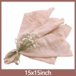 Cotton Napkins Bulk Set of 10, 15"x15" Rustic Graceful Durable Cloth Dinner Napkins, Decorations Available for Family Events Parties Wedding Decoration (Apricot Yellow)