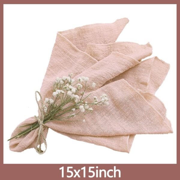 Cotton Napkins Bulk Set of 10, 15"x15" Rustic Graceful Durable Cloth Dinner Napkins, Decorations Available for Family Events Parties Wedding Decoration (Apricot Yellow)