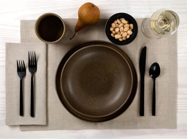 Natural Linen Napkins Set of 4-100% Pure Linen Cloth Washable Dinner Napkins 20 x 20 Inch for Summer - Fete