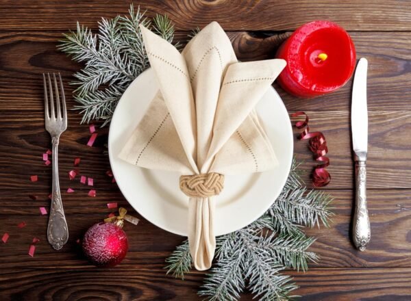 Flax Linen Napkins Set of 12 – Hemstitched Dinner Cloth Napkins, Washable and Reusable Natural Flax Napkins for Dining, Parties, Weddings, Holiday & Everyday Use – 18x18 Inch Natural Color