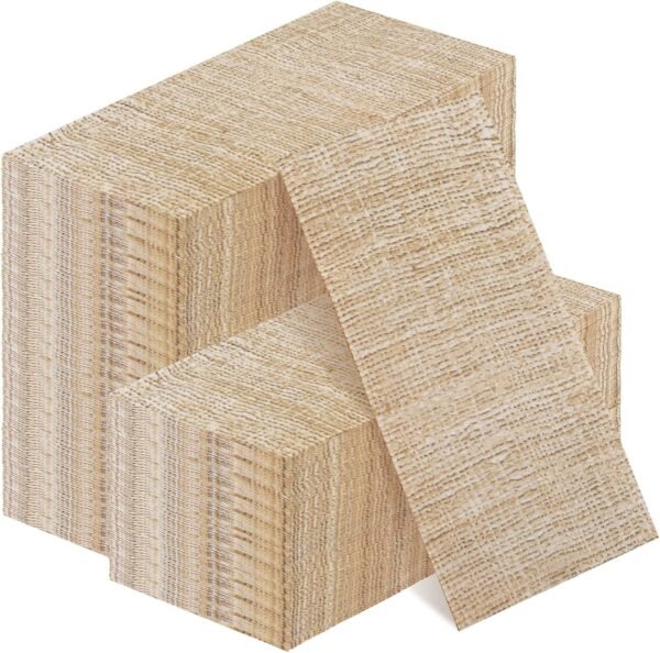 100 Pieces 2 Ply Cocktail Napkin Disposable Soft Napkins Wood Color for Dinner Wedding Party Birthday Bridal Anniversary Reception 13 x 16 Inches