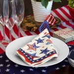 4th of July Independence Day Patriotic Napkins, 18×18 Inch Dinner Cloth Napkins Set of 6, Washable Cotton Soft Absorbent Square Table Top Decoration for Dining Kitchen Party Wedding