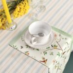 Bird Branch Napkins, 18×18 Inch Floral Dinner Cloth Napkins Set of 4, Washable Cotton Soft Absorbent Square Napkins for Dining Kitchen Party Wedding Decoration
