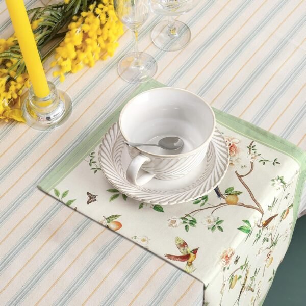 Bird Branch Napkins, 18×18 Inch Floral Dinner Cloth Napkins Set of 4, Washable Cotton Soft Absorbent Square Napkins for Dining Kitchen Party Wedding Decoration