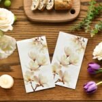100 Disposable Paper Decorative Guest Napkins, Magnolia Grandiflora Hand Towel for Party Lunch Dinner Kitchen Bathroom