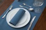 Paper Napkins - Navy Blue Disposable Linen-Like Dinner Napkins - Restaurant-Quality Table Serviettes for Weddings, Parties, and Events - 15.75" x 15.75" - 50 Count