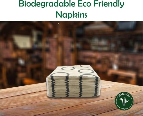 200 Pack Bamboo Napkins | 2-Ply 15.75"x15.75" Inch | Biodegradable Eco Friendly Napkins, Household or Commercial Use | Disposable and Sustainable |