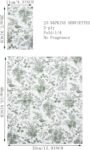 25Pcs Green Floral Guest Napkins - Green and White Toile Paper Napkins for Bridal, Baby Shower, Tea Party, Garden, Birthday - 4.3 x 7.9 In