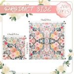 200Pcs Floral Paper Napkin Disposable Watercolor Rose Flower Paper Napkin Decorative Dessert Dinner Hand Towels for Bathroom Wedding Baby Shower Birthday Party(6.5 * 6.5 inch)