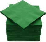 Big Party Pack 100 Count Green Beverage Napkins - Ideal for Wedding, Party, Birthday, Dinner, Lunch, Cocktails. (5” x 5”)