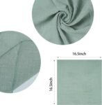 Cotton Linen Cloth Napkins Set of 6 Dinner Kitchen Napkins Bulk 17" x 17" Thick Table Reusable Washable Napkins for Dinner Wedding and Parties (6, Sage Green)