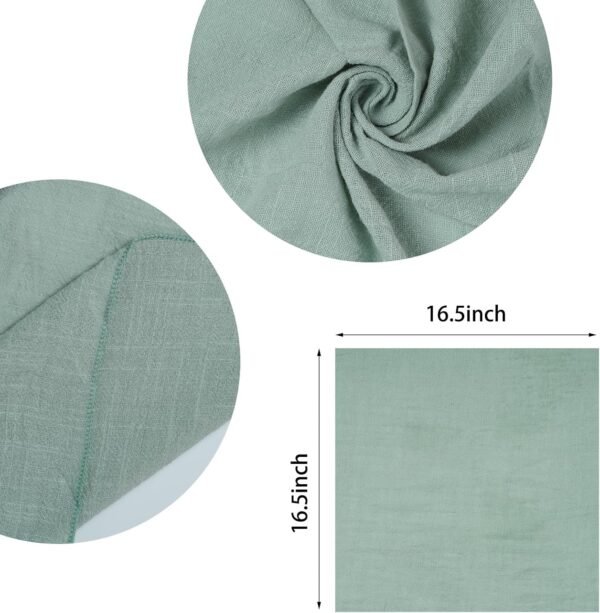Cotton Linen Cloth Napkins Set of 6 Dinner Kitchen Napkins Bulk 17" x 17" Thick Table Reusable Washable Napkins for Dinner Wedding and Parties (6, Sage Green)