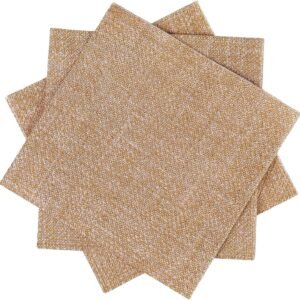100 Pcs Burlap Paper Napkins 10 x 10 Inches Rustic Brown Disposable Dinner Decorative Cocktail Napkins for Party Wedding Birthday