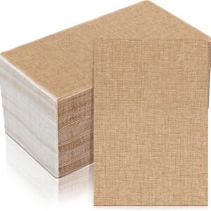 100 Pcs Burlap Paper Napkins Disposable Dinner Napkins 13''x16'' Burlap Print Decorative 2 Ply Rustic Cloth Like Paper Napkins for Bathroom Wedding Birthday Cocktail Party