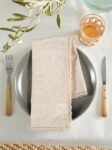 Cloth Napkins 12 Pack 20x20 Inches Flax Cotton Washable and Reusable Table Dinner Napkins with Lace for Hotel,Weddings,Spring Easter Basket Decor| Highly Absorbent Cloth Napkins|Natural