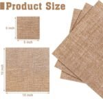 100 Pcs Burlap Paper Napkins 10 x 10 Inches Rustic Brown Disposable Dinner Decorative Cocktail Napkins for Party Wedding Birthday