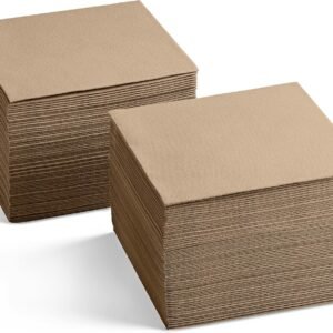 Disposable Linen-Feel Wood Napkins, 6.5" x 6.5" Paper Napkins For Wedding, Party, Dinner Or Holiday (100 Pack)