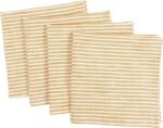 Monaco Relaxed Casual Farmhouse Napkin | 100% Slubbed Cotton, 20x20 Inch Cloth Napkins | for Entertaining and Everyday Use (Ochre, Set of 4)