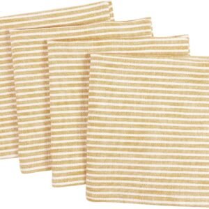 Monaco Relaxed Casual Farmhouse Napkin | 100% Slubbed Cotton, 20x20 Inch Cloth Napkins | for Entertaining and Everyday Use (Ochre, Set of 4)